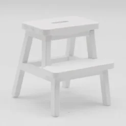 Alsidig Mini Træskammel - Ergonomisk Dobbeltlags Trin til Hjemmebrug Hvid White