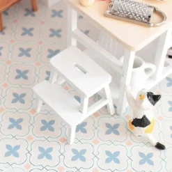 Alsidig Mini Træskammel - Ergonomisk Dobbeltlags Trin til Hjemmebrug Hvid White