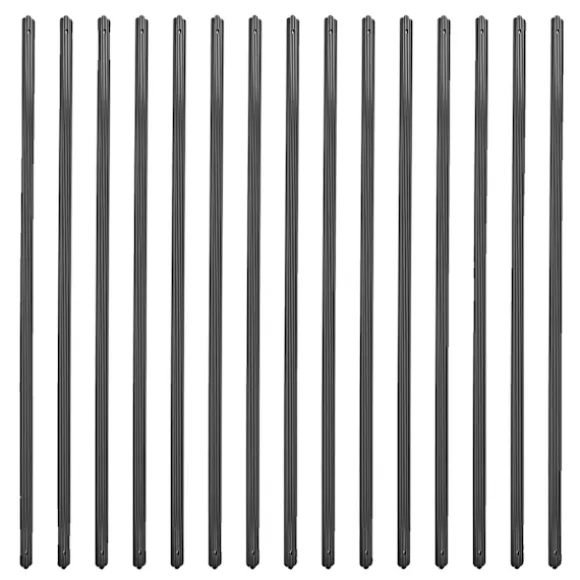 Aluminium Dæk Balustre, Mat Sort, Forboret til Nem Installation, Lige