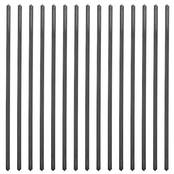 Aluminium Dæk Balustre, Mat Sort, Forboret til Nem Installation, Lige