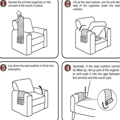 Armlæns Sofa Organizer Sofa Holder Sofa Lænestol Caddy Stol Seng Stabil Opbevaringspose Hængende Opbevaringslomme Armlæn til TV Fjernbetjening Telefon IPad | Fyndiq