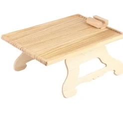 Armlænsbakke i træ med 360° roterende telefonholder, foldbar sofa, armlænsbakke, klemme, sofabord, til brede sofaer (firkant)
