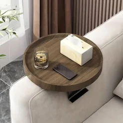 Armlænsplade Sofa | Bord til Sofaarmlæn | Justerbar, 30cm Valnød