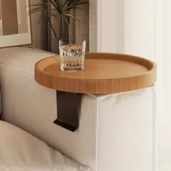 Armlænsplade Sofa | Bord til Sofaarmlæn | Justerbar, 30cm Eg