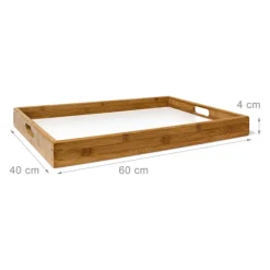 Bakkebord træ og bambus 72 cm