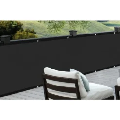 Balkon afskærmning vind- og UV-beskyttelse, 90 x 300 cm, sort