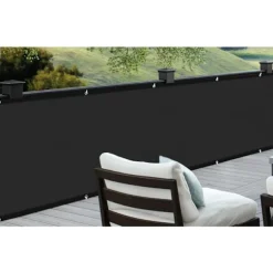 Balkon gennemsigtighedsbeskyttelse vind- og UV-beskyttelse, 90 x 300 cm, sort