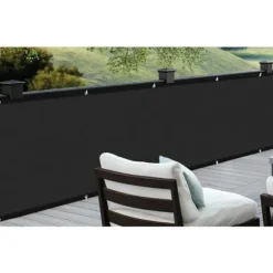 Balkon indsyningsbeskyttelse vind- og UV-beskyttelse, 90 x 300 cm, sort