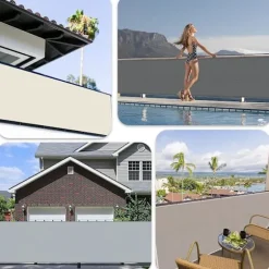 Balkon Privatlivs Skærm Beskyttelse Privatlivs Skærm (HDPE) 0,9 x 6m til Udendørs Have med Balkon, Grå