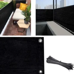 Balkon Privatlivsafskærmning Hegn Presenning, 3x16ft, UV Beskyttelse