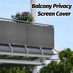 Balkon Privatlivsskærme, 0,9x5M Bred Privatlivsnet Haveskærme Beskyttelse med UV-beskyttelse (mørkegrå)_yux grey