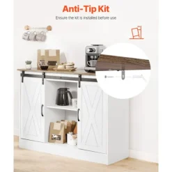Bar møbel - DUOKU - 106 x 40 x 81,5 cm - Kaffeskab - Opbevaring 3 niveauer - Moderne stil