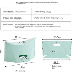 Barbecue Sketch Fiskeri Bærbar Skammel, Udendørs Foldbar Plastik S