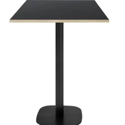 Barbord 60 x 60 cm - Rund model, sorte trækanter Svart