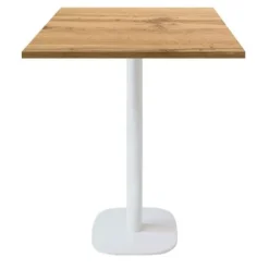 Barbord 70 x 70 cm - Rund panser eg bænk model brun