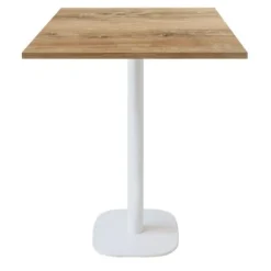 Barbord 70 x 70 cm - Rund slovensk eg bænk model brun