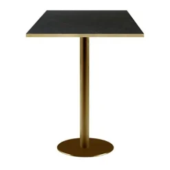 Barbord 60 x 60 cm Rom bistro sort sten Svart