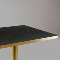 Barbord 60 x 60 cm Rom bistro sort sten Svart