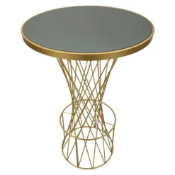 Barbord, Rundt 70x103 cm, Guldflettet Design