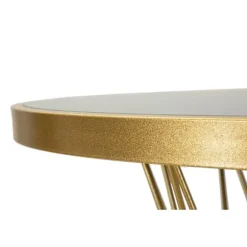 Barbord, Rundt 70x103 cm, Guldflettet Design