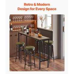 Bar-Duoku-1397x381x991mm-Høj Bord med Solid Metalstruktur-Smal og Lang Skrivebord til Cocktails