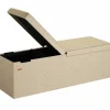 Beige bænk 115x38x38cm med hængslet låg