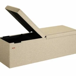 Beige bænk 115x38x38cm med hængslet låg