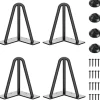 3-benet bordben, velegnet til sofabord, spisebord, natbord, højde 15 cm (sort, 4 stk.)
