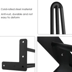 3-benet bordben, velegnet til sofabord, spisebord, natbord, højde 15 cm (sort, 4 stk.)