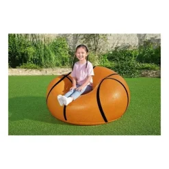 Bestway Gigantisk Oppustelig Basketball Stol 114x112x66 cm +6 År Indendørs og Have 75103 Apelsin