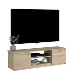 BETTY klassisk tv-skab - Eg dekorerede spånplademøbler - L150 x H42 x D60 cm Ek