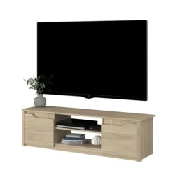 BETTY klassisk tv-skab - Eg dekorerede spånplademøbler - L150 x H42 x D60 cm Ek