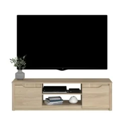 BETTY klassisk tv-skab - Eg dekorerede spånplademøbler - L150 x H42 x D60 cm Ek
