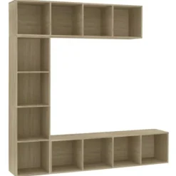 Bibliotek / TV-møbel - Eksklusivt hjem - 3 dele - 12 rum - Sonoma eg 180x30x180 cm Sonoma ek