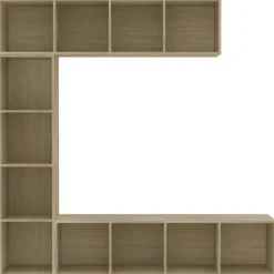 Bibliotek / TV-møbel - Eksklusivt hjem - 3 dele - 12 rum - Sonoma eg 180x30x180 cm Sonoma ek
