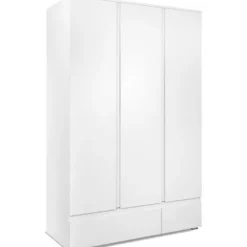 BILLEDE 60B skab - Mat hvid indretning - 3 låger + 2 skuffer - L121,6 x H191 x D55 cm Vit