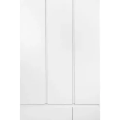 BILLEDE 60B skab - Mat hvid indretning - 3 låger + 2 skuffer - L121,6 x H191 x D55 cm Vit