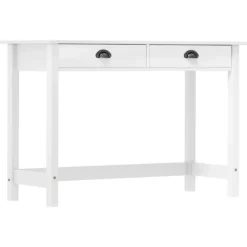 Bjergformet skænk med dobbeltskuffer, dimensioner 110x45x74 cm, massivt fyrretræ. Vit white