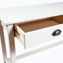 Bjergformet skænk med dobbeltskuffer, dimensioner 110x45x74 cm, massivt fyrretræ. Vit white