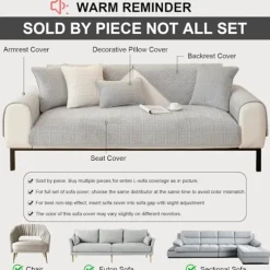 Blødt fløjlssofabetræk skridsikkert Kompatibelt med 1/2/3/4 personers L-form hjørnesofa Universal pasform Lysegrå 90x180cm 1 stk