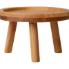 Blomsterpottestativ i træ - høj skammel til altanen - rund hylde til indendørs og udendørs brug (8 x 8 x 7 cm)