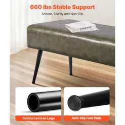 Bænk - DUOKU - CWD0016CA-KD-GRØN - PU læder - 110 x 40 x 43 cm - 300 kg grön