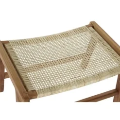 bænk 65 x 47 x 40 cm naturlig teak plast flerfarvet lysebrun
