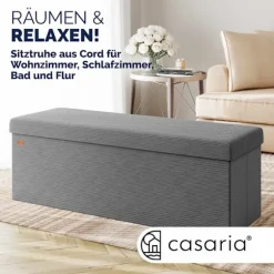 Bænk antracit snor 114x38x38cm MDF foldbar
