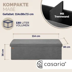 Bænk antracit snor 114x38x38cm MDF foldbar