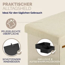 Bænk Beige Snor 114x38x38cm MDF foldbar