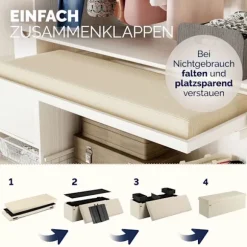 Bænk Beige Snor 114x38x38cm MDF foldbar