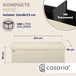 Bænk Beige Snor 114x38x38cm MDF foldbar
