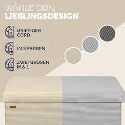 Bænk Beige snor 76x38x38cm MDF foldbar