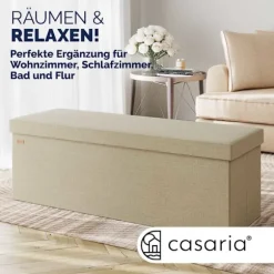 Bænk Beige 115x38x38cm MDF foldbar
